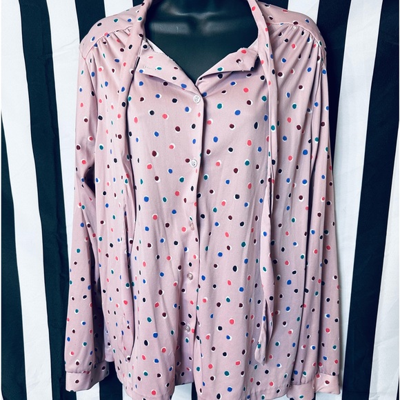 Ecco-too by Eccobay Vintage Polka Dot Blouse - Picture 2 of 6